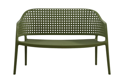 Juego de sala exterior Amalfi verde olivo: mesa de centro, 2 sillas y banco – vista 7