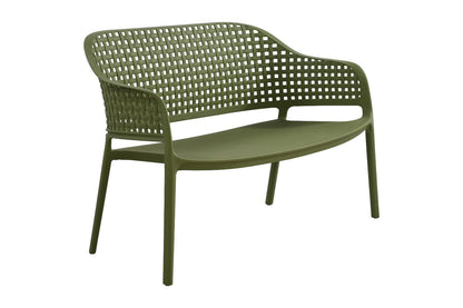Juego de sala exterior Amalfi verde olivo: mesa de centro, 2 sillas y banco – vista 6