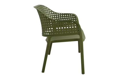 Juego de sala exterior Amalfi verde olivo: mesa de centro, 2 sillas y banco – vista 9