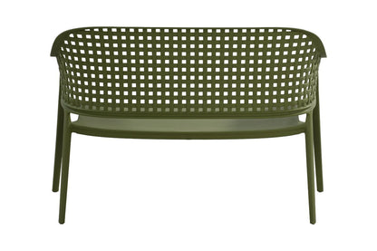 Juego de sala exterior Amalfi verde olivo: mesa de centro, 2 sillas y banco – vista 8