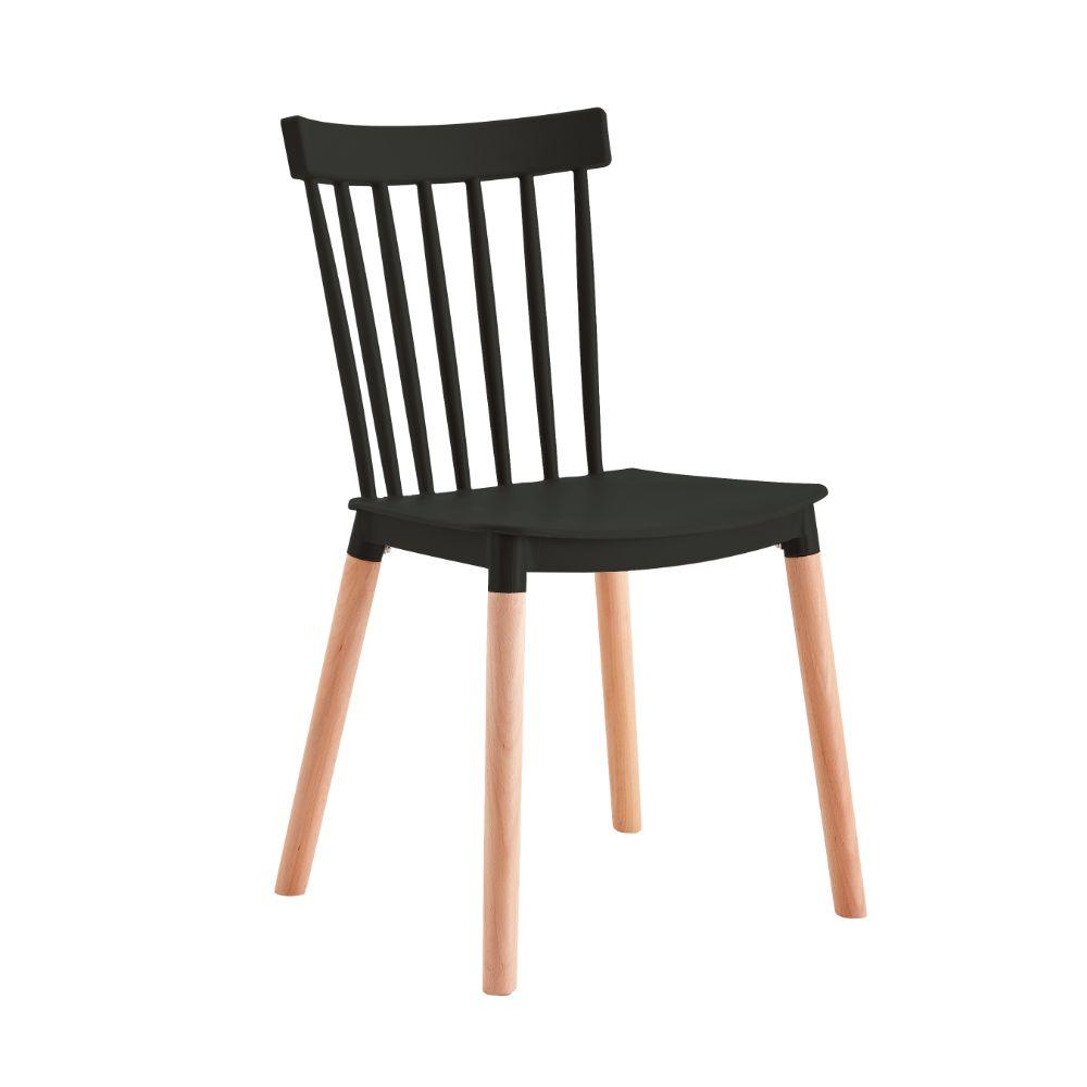 Juego de Comedor Velasca · 6 Sillas · Negro y Café Claro