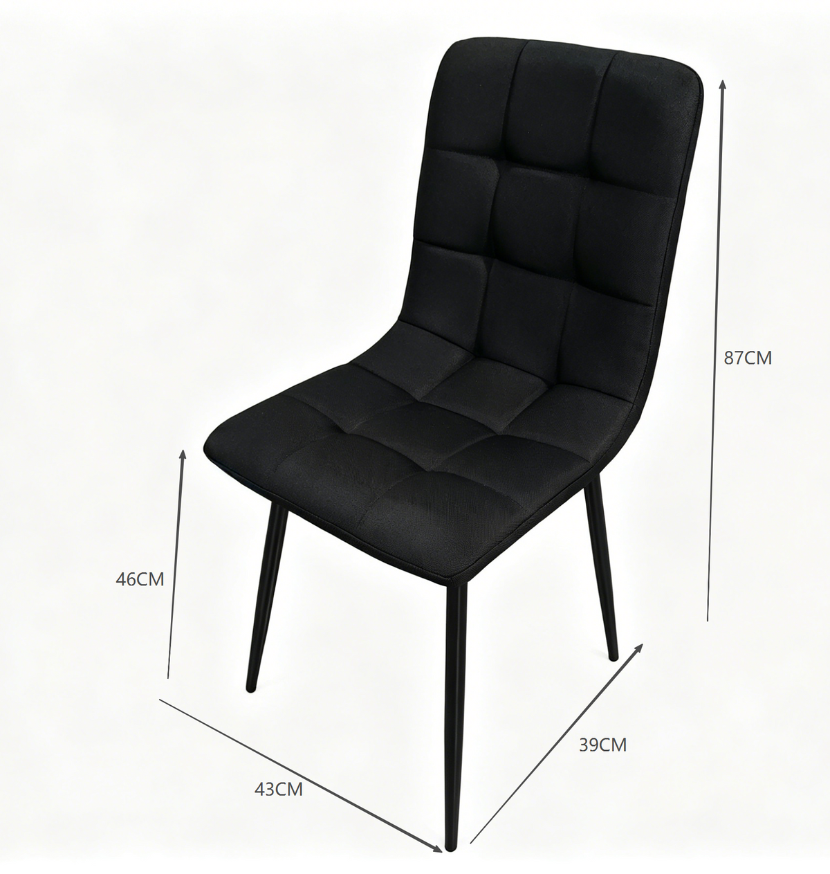 Set de 4 Sillas Flex, Color Negro, con Espaldar y Diseño Moderno, detalle de patas