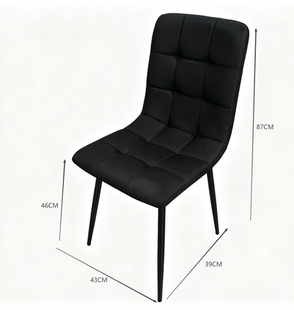 Set de 4 Sillas Flex, Color Negro, con Espaldar y Diseño Moderno, detalle de patas