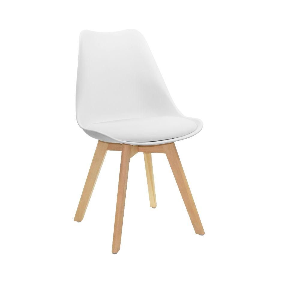 Juego de Comedor Polo · 4 Sillas · Blanco y Café Claro