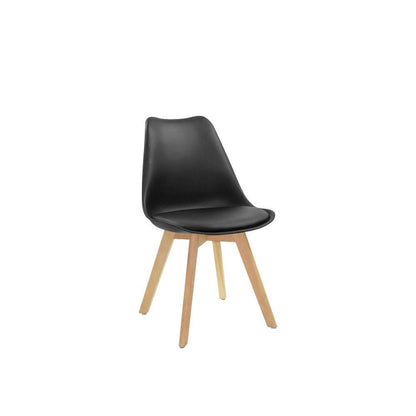 Juego de Comedor Torce · 4 Sillas · Negro y Café Claro