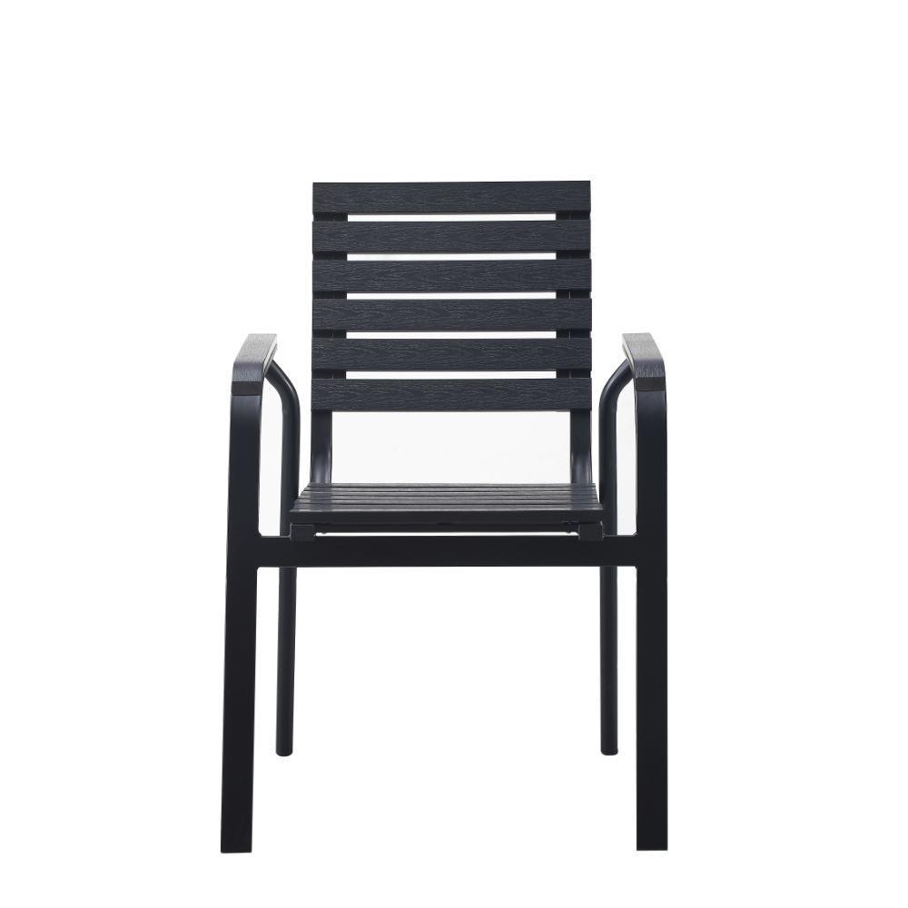 Sillas Comedor Exterior Rapel, Negro, con Cómodo Espaldar, vista lateral