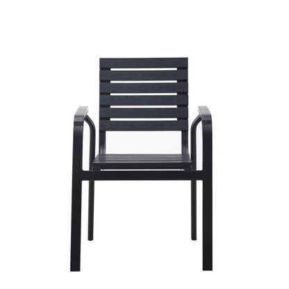 Sillas Comedor Exterior Rapel, Negro, con Cómodo Espaldar, vista lateral