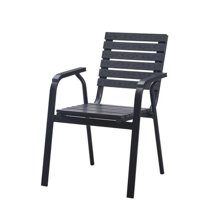 Sillas Comedor Exterior Rapel, Negro, con Cómodo Espaldar, vista frontal