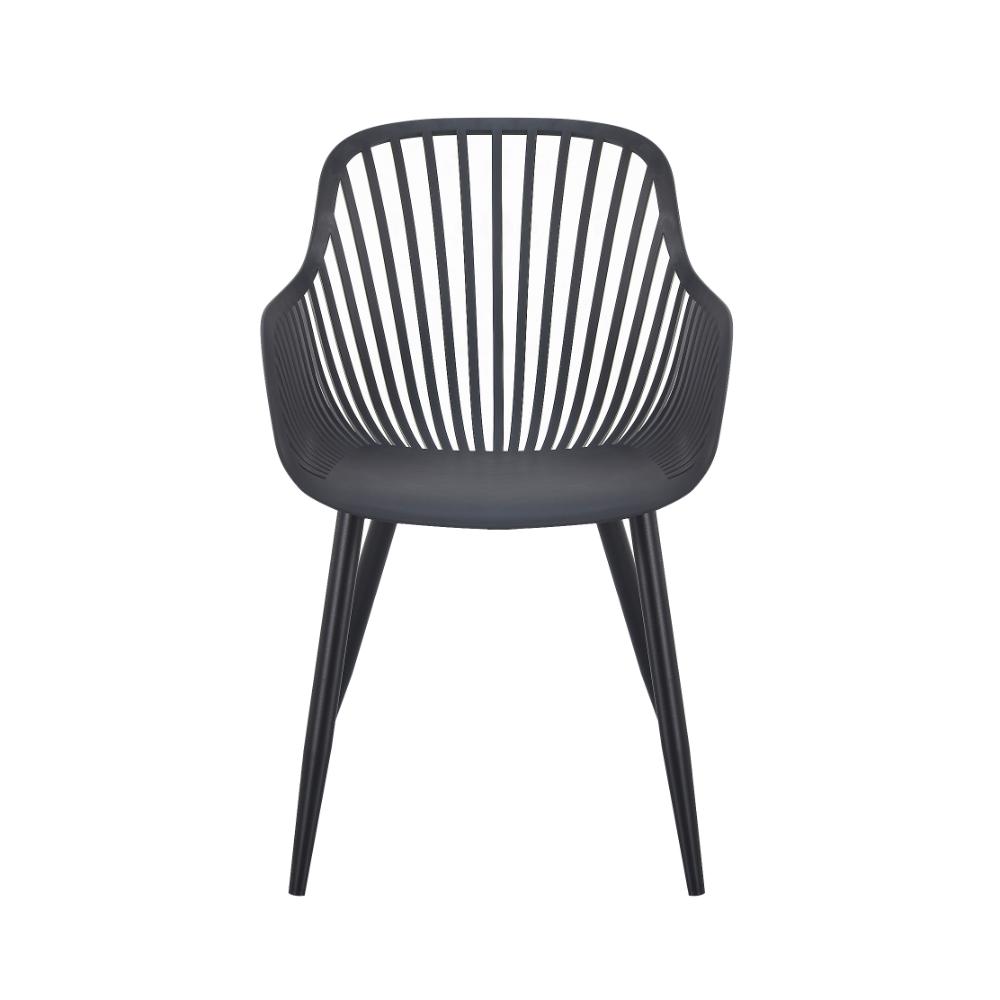 Set de 2 Sillas Victoria, Negro, con Espaldar Minimalista y Diseño Moderno