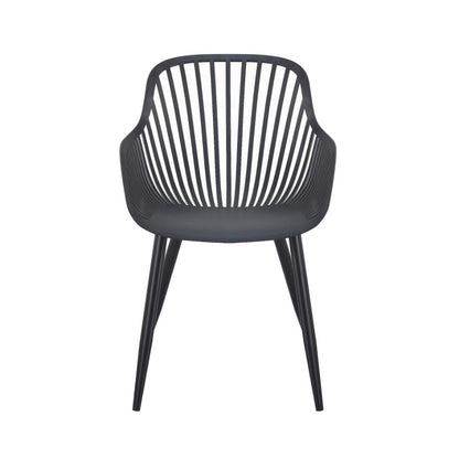 Set de 2 Sillas Victoria, Negro, con Espaldar Minimalista y Diseño Moderno