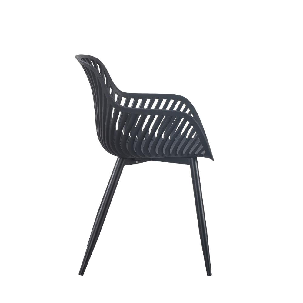 Set de 4 Sillas Victoria, Negro, con Espaldar Minimalista y Diseño Moderno