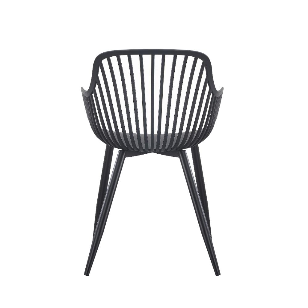 Set de 2 Sillas Victoria, Negro, con Espaldar Minimalista y Diseño Moderno