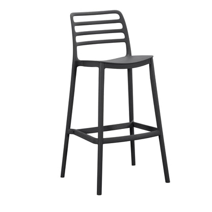 Silla para Bar Palawan, Negro, con Espaldar Abierto y Diseño Minimalista, vista posterior