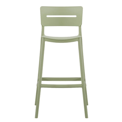 Set de 2 Sillas para Bar Manila, Verde, con Espaldar Rectangular y Diseño Moderno, en ambiente