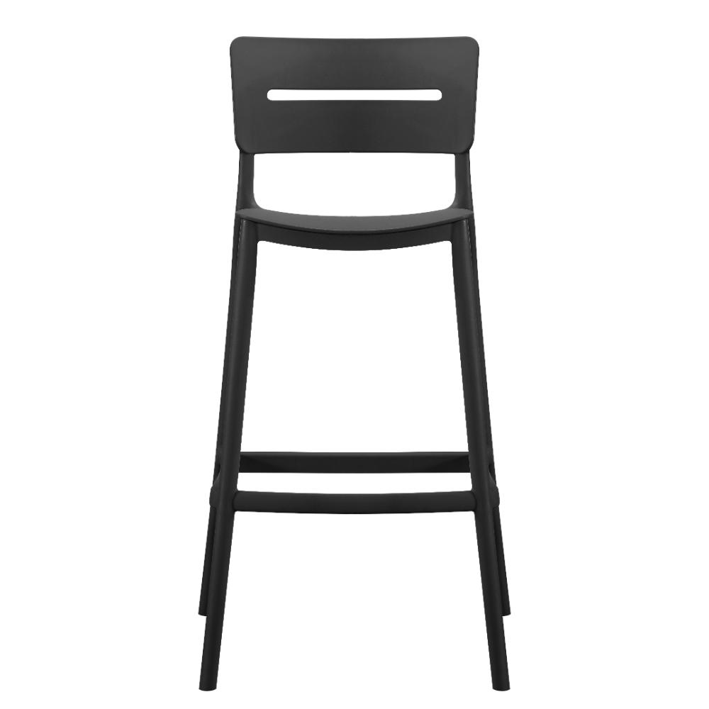 Set de 2 Sillas para Bar Manila, Negro, con Espaldar Rectangular y Diseño Moderno