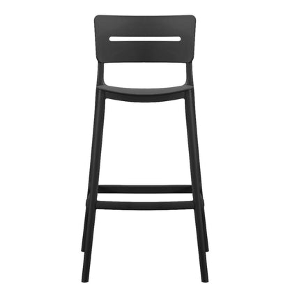 Set de 2 Sillas para Bar Manila, Negro, con Espaldar Rectangular y Diseño Moderno