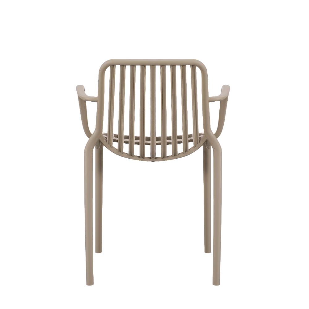 Set de 2 Sillas Parma, Taupe, con Espaldar en Rayas y Diseño Minimalista