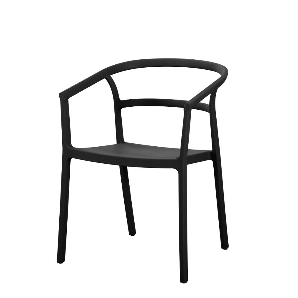 Silla Porto, Negro, con Espaldar Minimalista y Diseño Moderno, detalle