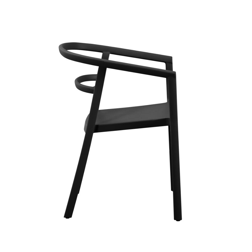 Silla Porto, Negro, con Espaldar Minimalista y Diseño Moderno, en ambiente