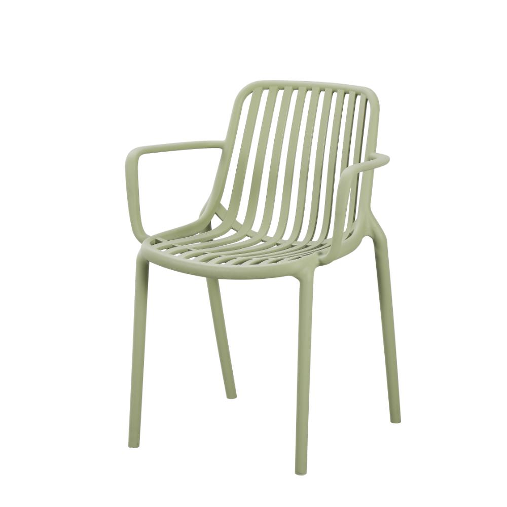 Silla Parma verde en polipropileno con espaldar en rayas, 80 x 57 x 54 cm – vista 4