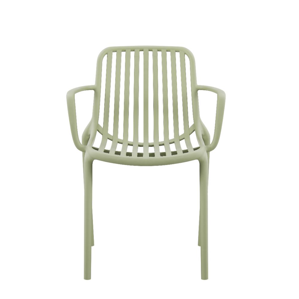 Set de 3 Sillas Premium, Color Verde - Gris y Taupe, con Espaldar