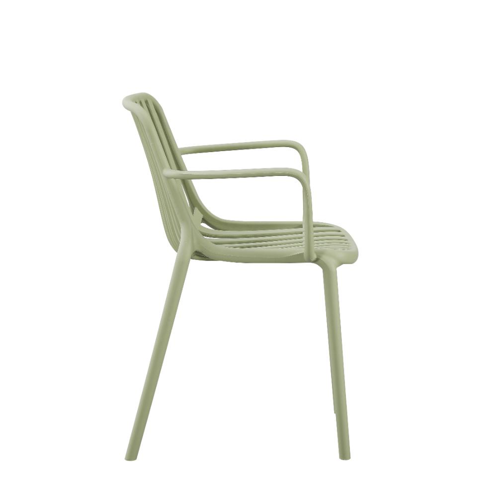 Silla Parma verde en polipropileno con espaldar en rayas, 80 x 57 x 54 cm – vista 6
