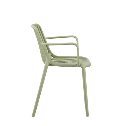 Silla Parma verde en polipropileno con espaldar en rayas, 80 x 57 x 54 cm – vista 6