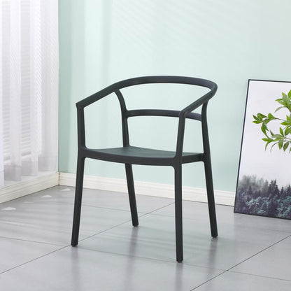 Silla Porto, Negro, con Espaldar Minimalista y Diseño Moderno, vista frontal