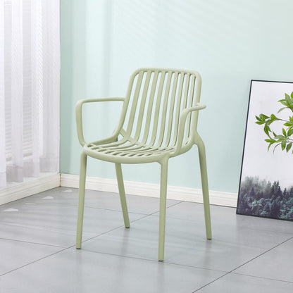 Silla Parma verde en polipropileno con espaldar en rayas, 80 x 57 x 54 cm – vista 3