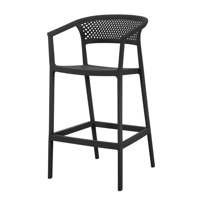 Silla para Bar Salvador, Negro, con Reposa Pies Doble Proposito, detalle