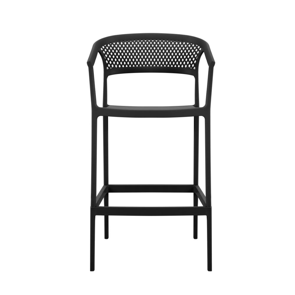 Silla para Bar Salvador, Negro, con Reposa Pies Doble Proposito, vista posterior