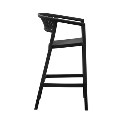 Silla para Bar Salvador, Negro, con Reposa Pies Doble Proposito, en ambiente