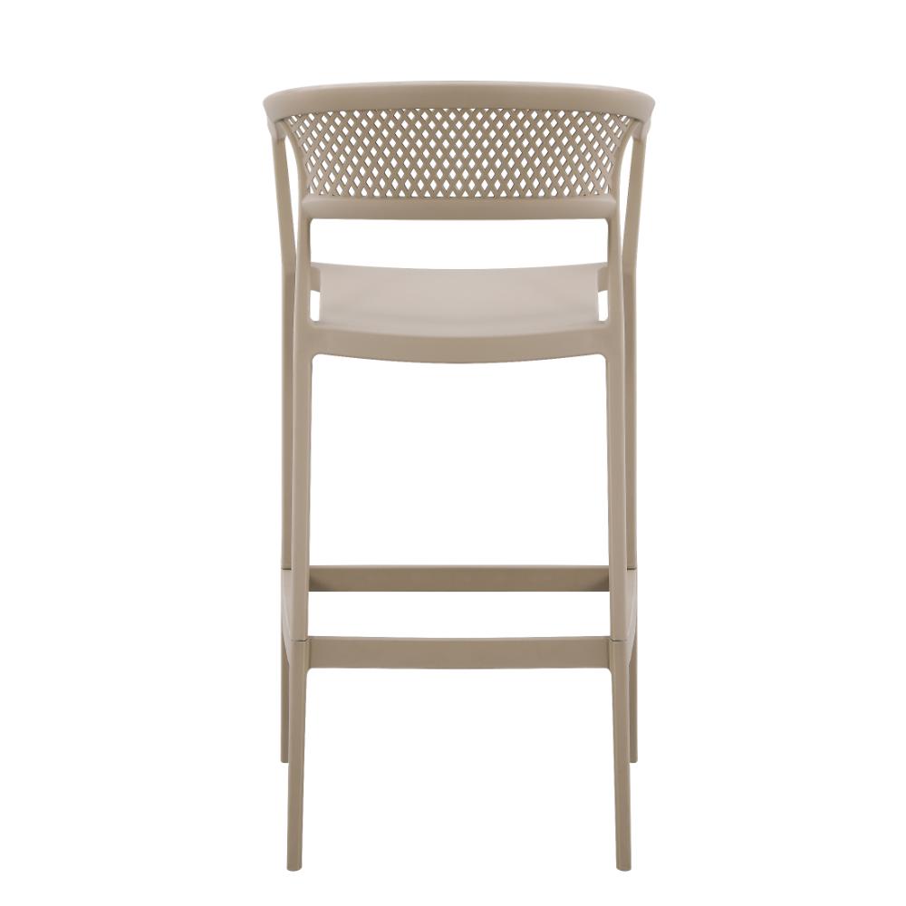 Silla para Bar Salvador, Taupe, con Reposa Pies Doble Proposito, medidas