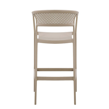 Silla para Bar Salvador, Taupe, con Reposa Pies Doble Proposito, medidas