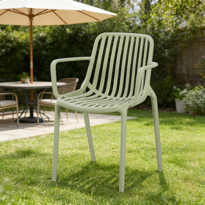 Silla Parma verde en polipropileno con espaldar en rayas, 80 x 57 x 54 cm – vista 2