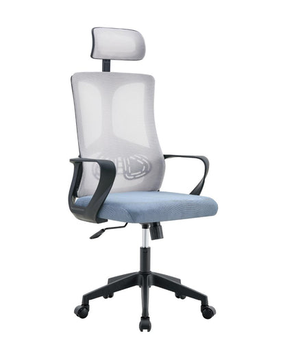 Combo oficina Home escritorio blanco y silla ergonómica de malla – vista 4