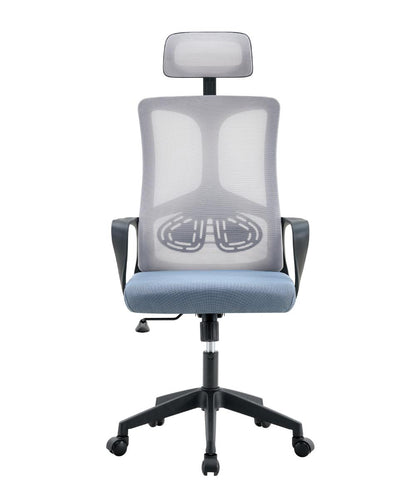 Combo oficina Home escritorio blanco y silla ergonómica de malla – vista 5
