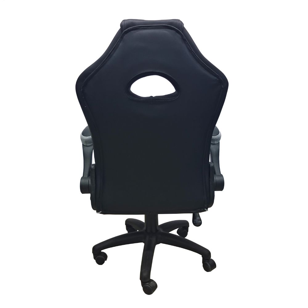 Silla Gamer Rismel, Negro y Gris, con altura ajustable