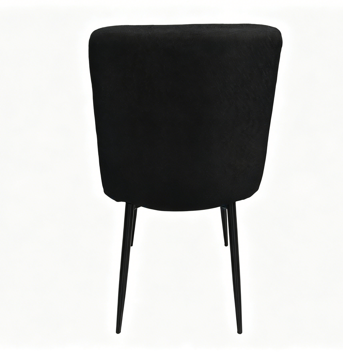 Set de 4 Sillas Flex, Color Negro, con Espaldar y Diseño Moderno, vista en perspectiva