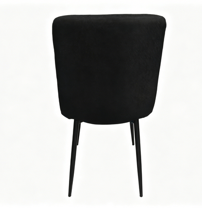 Set de 4 Sillas Flex, Color Negro, con Espaldar y Diseño Moderno, vista en perspectiva