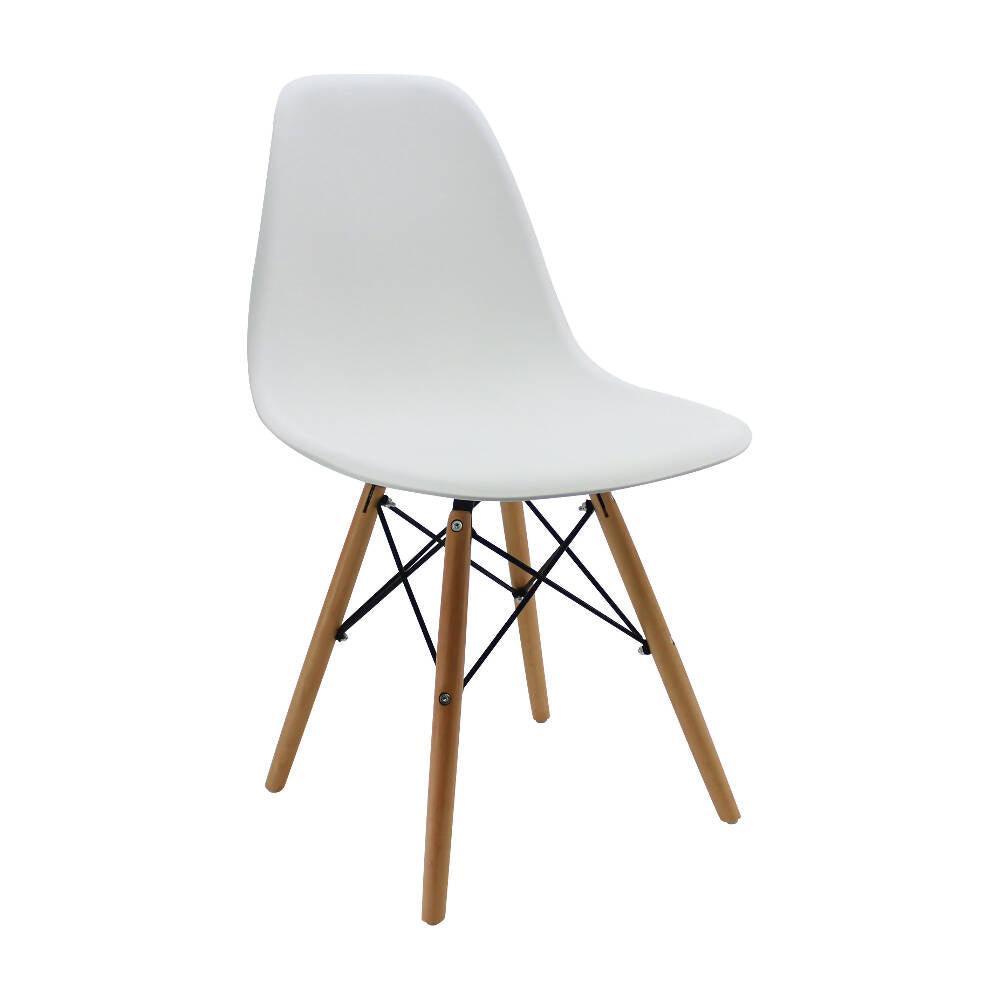 Juego de Comedor Lenas · 4 Sillas · Beige y Blanco