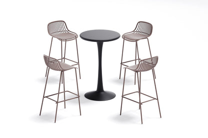 Silla para Bar Tulum, Color Taupe, Diseño Moderno