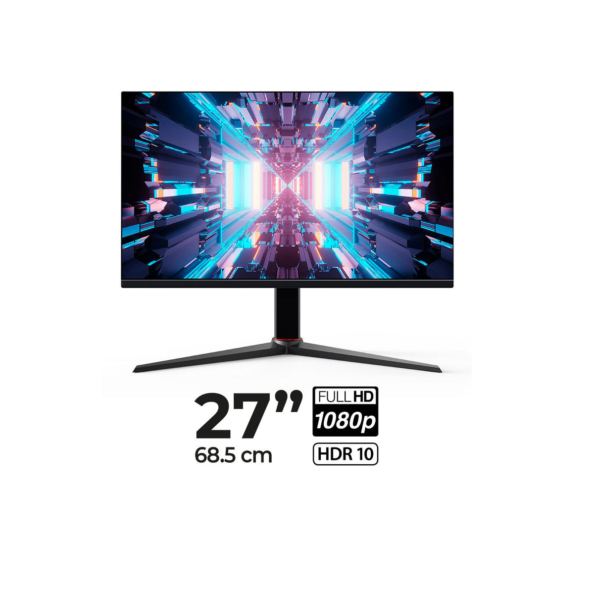Combo Gamer · Escritorio, Silla y Monitor · Wengue y Rojo