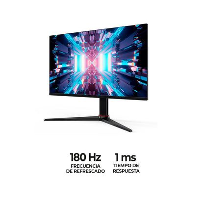 Combo Gamer · Escritorio, Silla y Monitor · Wengue y Rojo