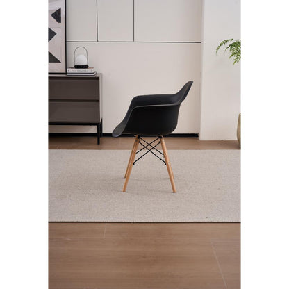 Set de 4 Sillas Eymos, Color Negro, con Espaldar y Patas en Madera