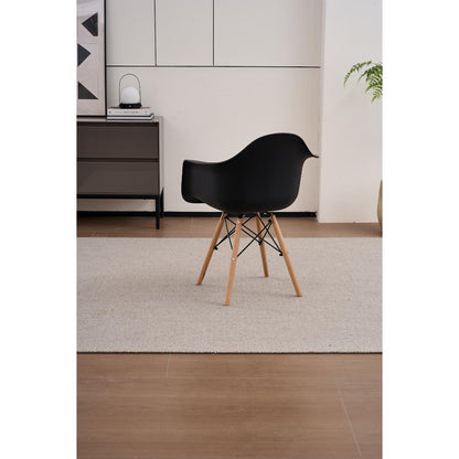 Set de 2 Sillas Eymos, Color Negro, con Espaldar y Patas en Madera