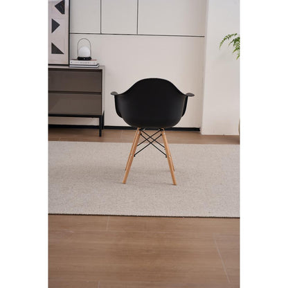 Set de 2 Sillas Eymos, Color Negro, con Espaldar y Patas en Madera
