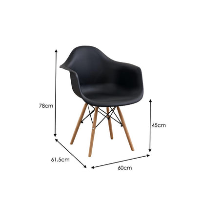 Juego de Comedor Lino · 4 Sillas · Negro