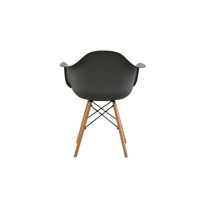 Silla Eymos , Color Gris Oscuro, con Espaldar y Patas en Madera