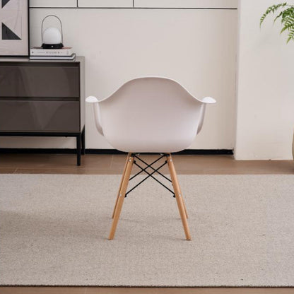 Set de 2 Sillas Eymos, Color Blanco, con Espaldar y Patas en Madera